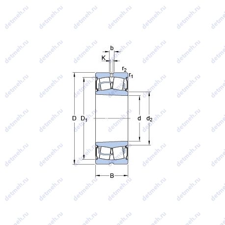 Подшипник BS2-2208-2RSK/VT143 чертеж