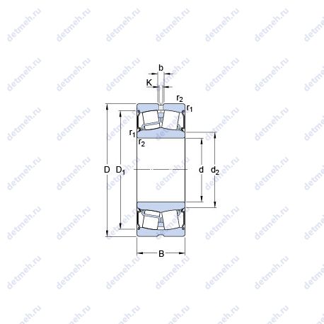 Подшипник BS2-2214-2RS/VT143 чертеж