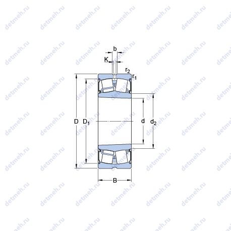 Подшипник BS2-2215-2RSK/VT143 чертеж