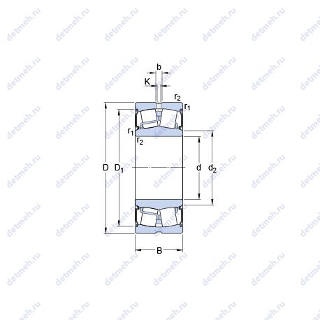 Подшипник BS2-2314-2RS/VT143 чертеж