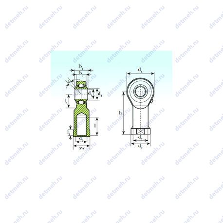 Подшипник TSF 12 RB чертеж