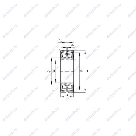 Подшипник WS22205-E1-2RSR чертеж