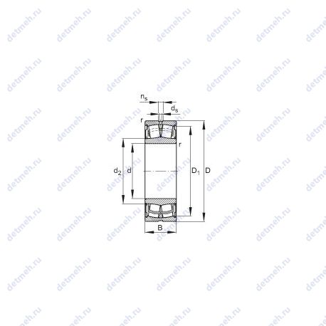 Подшипник WS22312-E1-2RSR чертеж