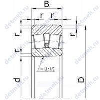 Чертеж подшипника 31537/500Н