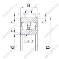 Чертеж подшипника 31537/600