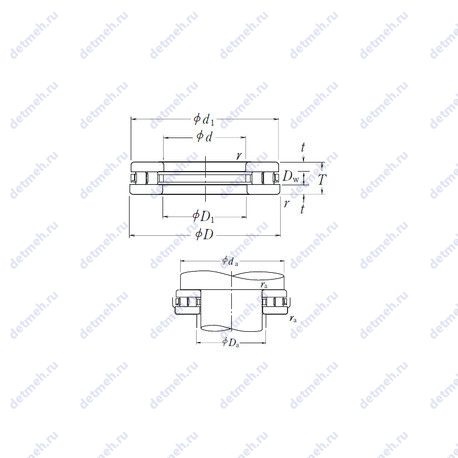 Подшипник 100TMP93 чертеж