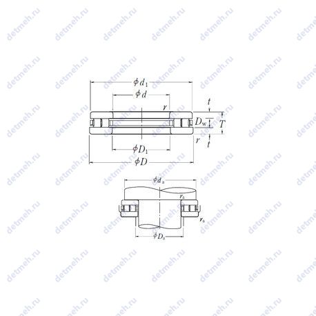 Подшипник CRBH 208 A чертеж