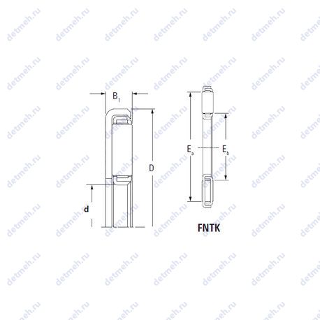 Подшипник FNTK-1228 чертеж