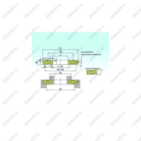 Подшипник RU 228G чертеж