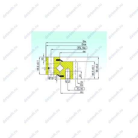 Подшипник ZR1.14.0414.200-1SPTN чертеж