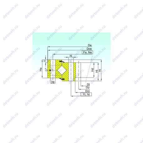 Подшипник ZR1.25.1050.400-1SPPN чертеж