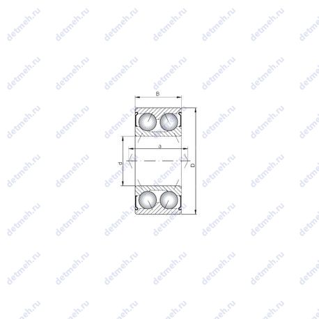 Подшипник 5200-2RS C3 чертеж