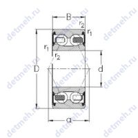 Чертеж подшипника 3200-B-2RSR-TV