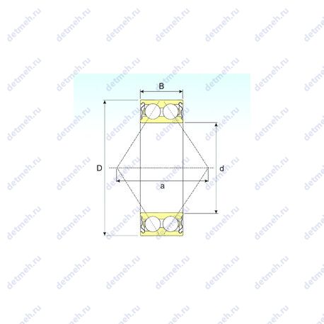 Подшипник 3202 ZZ чертеж