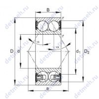 Чертеж подшипника 3203-BD-2HRS-TVH