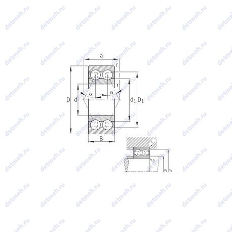 Подшипник 3210-B-TVH чертеж