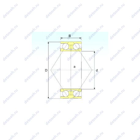 Подшипник 3210 D чертеж