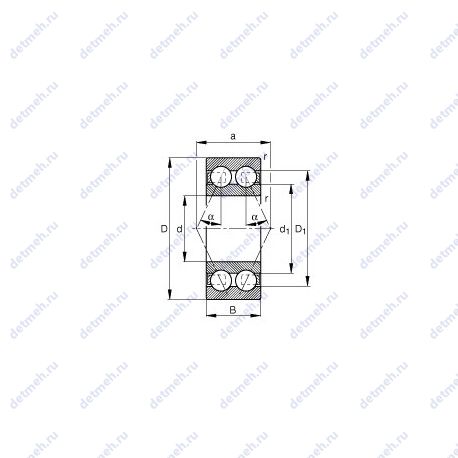 Подшипник 3213-BD чертеж