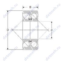 Чертеж подшипника 3308 D