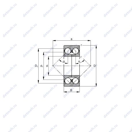 Подшипник 3314-DA чертеж