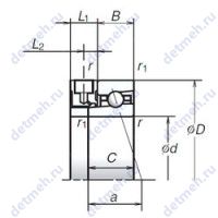 Чертеж подшипника 40BNR19XE