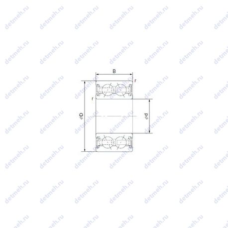 Подшипник 4610-1AC2RS чертеж