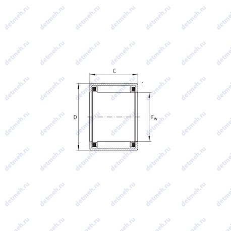 Подшипник HK 24x30x7.5 TN чертеж
