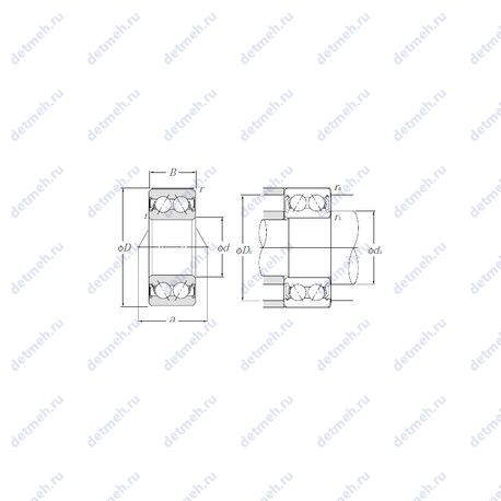 Подшипник 5204SCLLD чертеж