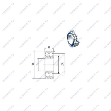 Подшипник 5205-2RS чертеж