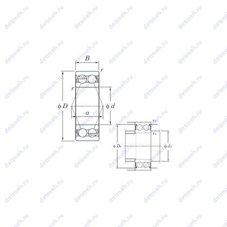 Подшипник 5206NSR1LTSH2CD3 чертеж