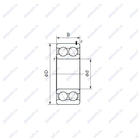 Подшипник 5206S9 чертеж