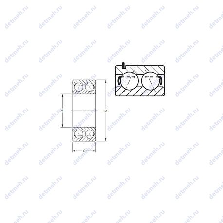 Подшипник 5206WG чертеж