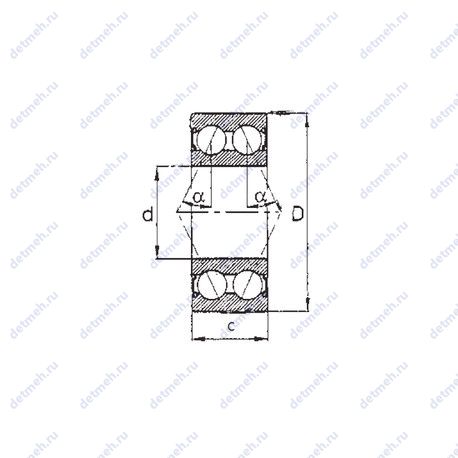 Подшипник 5215-2RS чертеж