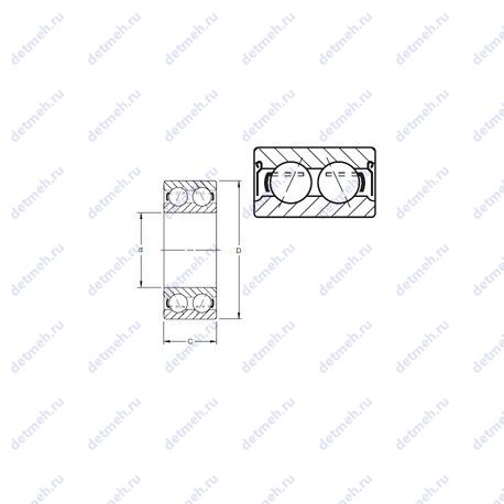 Подшипник 5216DD PRB чертеж