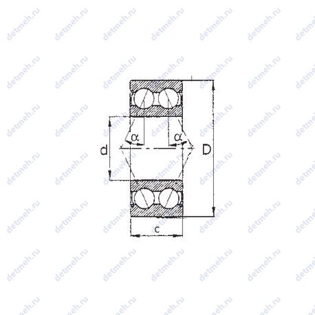 Подшипник 5302ZZ чертеж