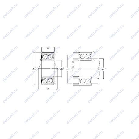 Подшипник 5306SCLLD чертеж