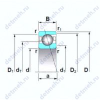 Чертеж подшипника 7002CTRSU