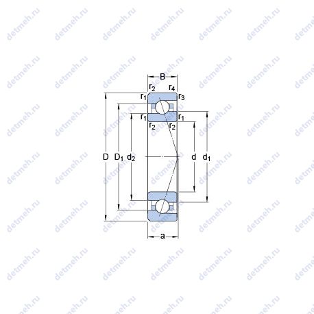 Подшипник 7003 ACE/HCP4A чертеж