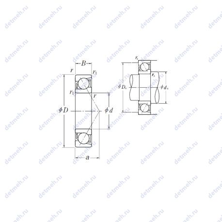 Подшипник 7009 A чертеж