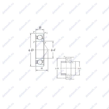 Подшипник 7009B чертеж