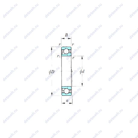 Подшипник 7010CPA чертеж