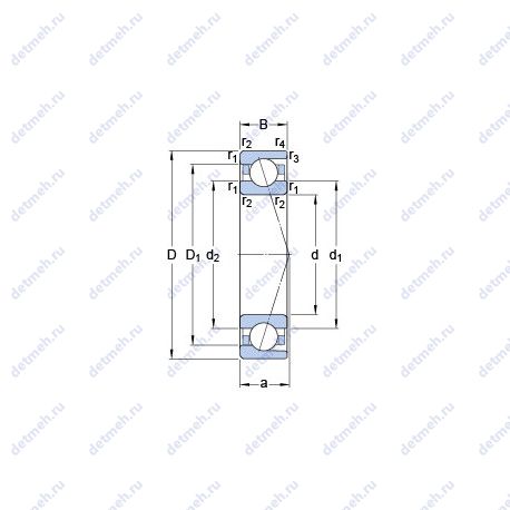 Подшипник 7021 ACD/HCP4A чертеж