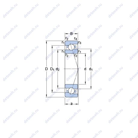 Подшипник 7022 ACE/HCP4A чертеж