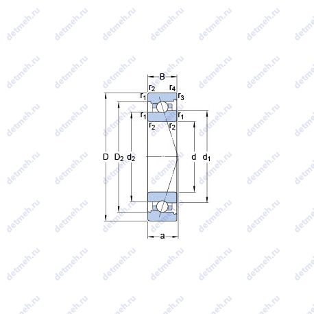 Подшипник 7022 CB/P4A чертеж