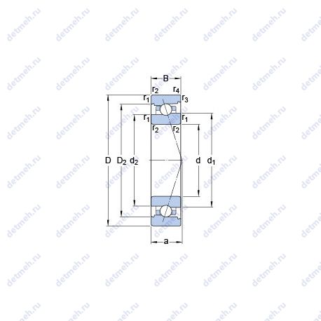 Подшипник 7024 ACB/HCP4A чертеж