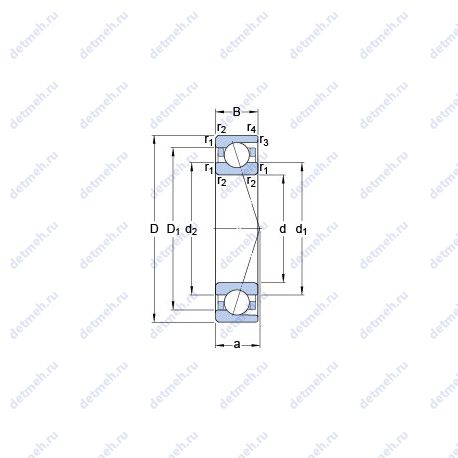 Подшипник 7024 CD/HCP4A чертеж