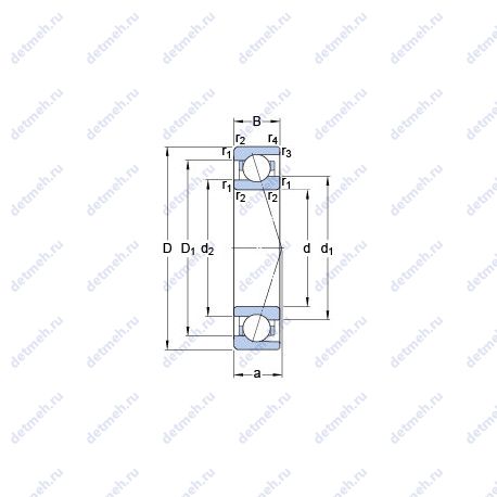 Подшипник 71900 ACE/HCP4A чертеж