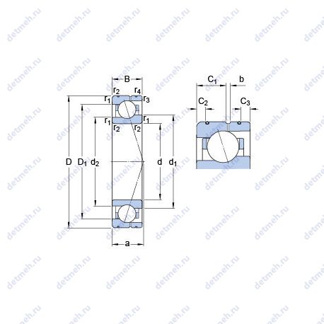 Подшипник 71904 ACE/HCP4AL чертеж