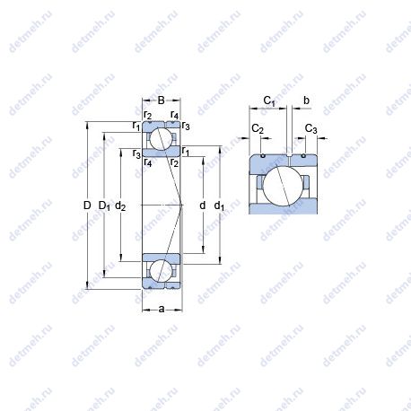 Подшипник 71914 CE/HCP4AL чертеж