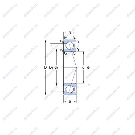 Подшипник 719/9 CE/HCP4A чертеж